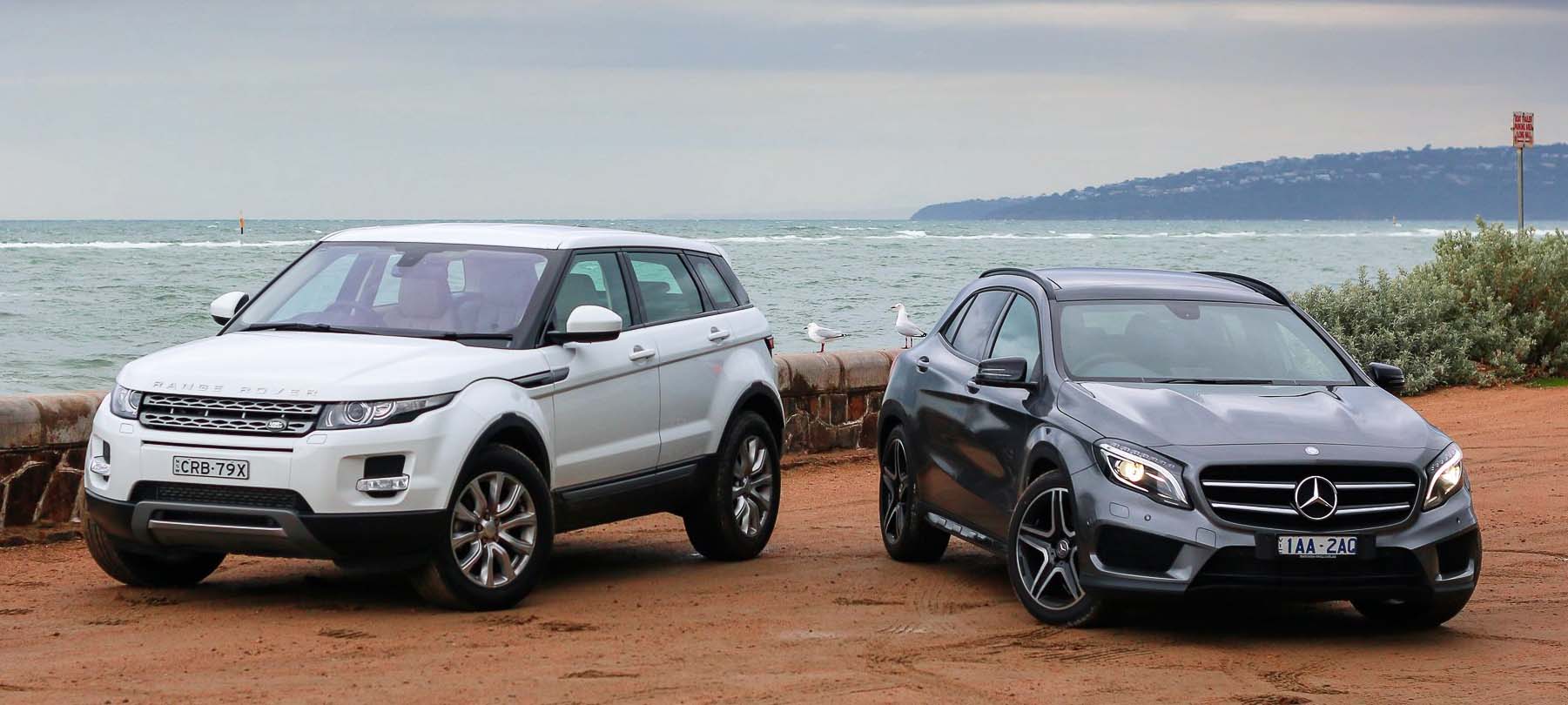 Mercedes and Range rover