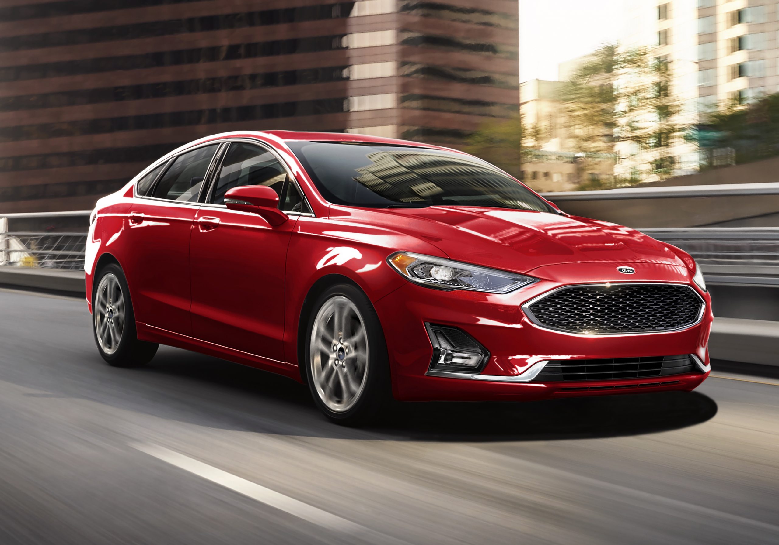 Red Fuel Efficient Ford Fusion